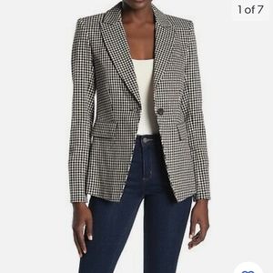 Veronica Beard Athens gingham dickey jacket blazer black and white size 6